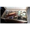Image 2 : VINTAGE STEAMER TRUNK FULL OF HOUSEHOLD APPLIANCES