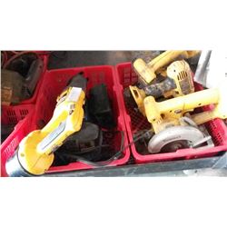 2 TRAYS OF DEWALT CORDLESS TOOLS