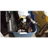Image 1 : TOTE OF ESTATE GOODS, BIKE EXERCISE MOUNT, AND FOLDING CART