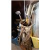 Image 2 : VINTAGE BAMBOO GOLF CLUBS IN BAG