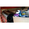 Image 2 : BOX OF CLEANING SUPPLIES AND WASTE BIN