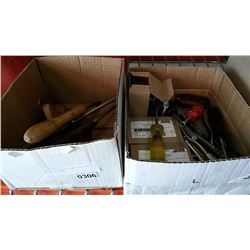 TRAY OF VINTAGE HAND TOOLS AND TRAY OF TOOLS