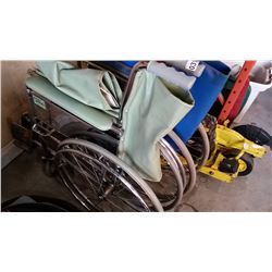 GREEN FOLDING WHEEL CHAIR