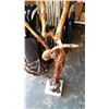 Image 2 : BURL FIGURE WITH CEMENT BASE