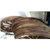 Image 3 : 9 WOODEN DECORATIVE WAGON WHEELS