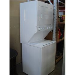 AS NEW FRIGIDAIRE WHITE GALERY SERIES STACKING WASHER DRYER