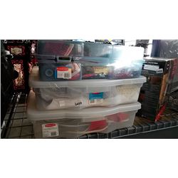 THREE STORAGE TOTES OF CHRISTMAS