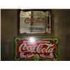 Image 2 : MIRRORED COCA COLA ADVERT AND TIN COKE SIGN