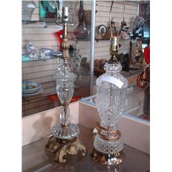 2 GLASS TABLE LAMPS