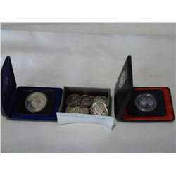 2 CASED COINS AND HALF DOLLARS