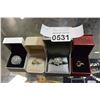 Image 1 : LOT OF 4 RINGS IN BOXES