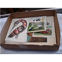 FIRST NATIONS PRINTS AND VARIOUS POSTCARDS