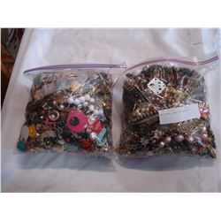 TWO LARGE BAGS OF JEWELLRY