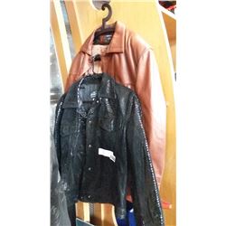 2 LEATHER JACKETS, CUIR ZEBRA LEATHER AND MARCEL CANADA