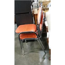 2 RETRO ORANGE CHAIRS