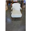 Image 1 : WHITE WOOD FRAMED ARM CHAIR