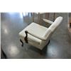 Image 2 : WHITE WOOD FRAMED ARM CHAIR