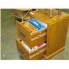 Image 2 : OAK 2 DRAWER FILING CABINET AND FOOTSTOOL