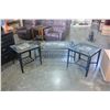 Image 1 : 3 PIECE GLASS AND TILE TOP COFFEE TABLE SET