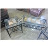 Image 2 : 3 PIECE GLASS AND TILE TOP COFFEE TABLE SET