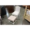 Image 1 : WHITE CHAIR AND FOOTSTOOL
