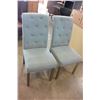 Image 1 : 2 BLUE STUDDED DINING CHAIRS
