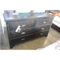 NEW ASHLEY SIGNATURE DARK FINISH MODERN 6 DRAWER DRESSER RETAIL $999