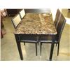 Image 1 : NEW MARBLE LOOK DINING TABLE AND 4 CHAIRS, RETAIL $799