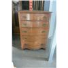Image 1 : ANTIQUE BOW FRONT 5 DRAWER CHEST OF DRAWERS