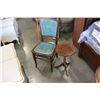 Image 1 : ANTIQUE SIDE CHAIR AND PLANT STAND