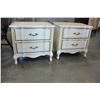 Image 2 : PAIR OF FRENCH PROVINCIAL NIGHSTANDS AND QUEENSIZE HEADBOARD, MALCOLM FURNITURE