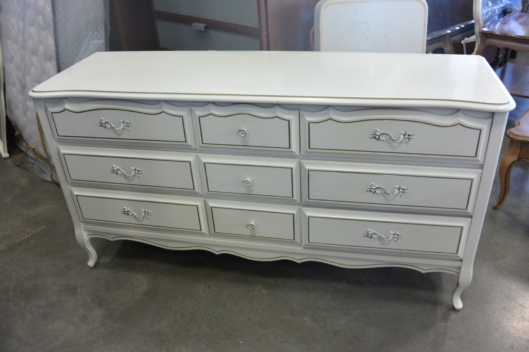 French Provincial 9 Drawer Dresser With Mirror Baronet Furniture