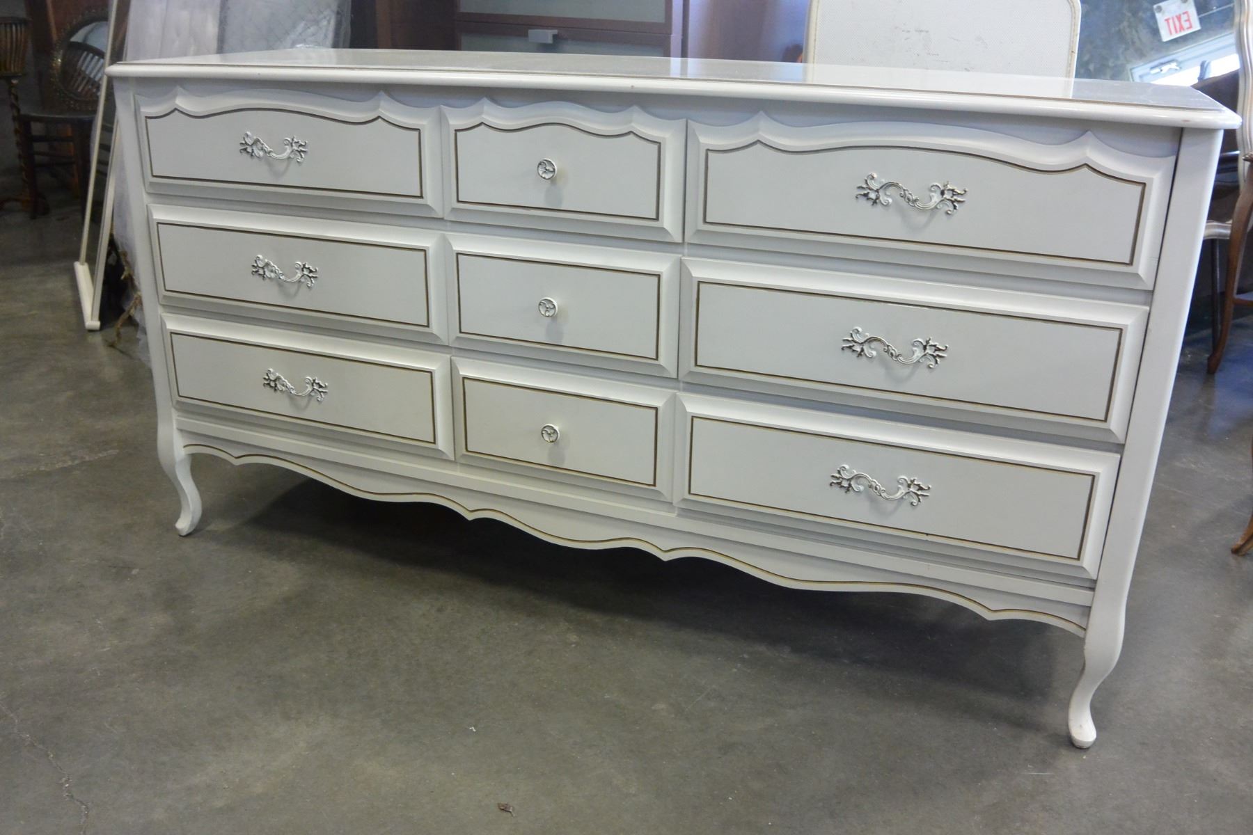 French Provincial 9 Drawer Dresser With Mirror Baronet Furniture