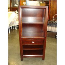 1 DRAWER MAHOGANY FINISH BOOKSHELF