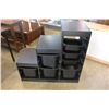 Image 1 : BLACK STEP STORAGE SHELF W/ ORGANIZER TUBS