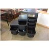 Image 2 : BLACK STEP STORAGE SHELF W/ ORGANIZER TUBS