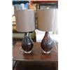 Image 1 : PAIR OF RED GLASS TABLE LAMPS