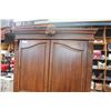 Image 2 : 2 DOOR MAHOGANY FINISH WARDROBE - 83" TALL
