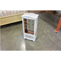 RUSTIC WHITE WINE RACK W/ DRAWER