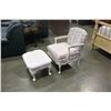 Image 2 : WHITE CHAIR AND FOOTSTOOL