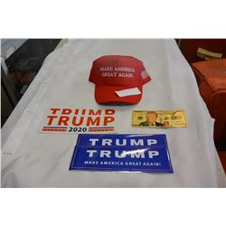 TRUMP STICKERS AND HAT