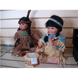 TWO LIMITED EDITION NATIVE DOLLS WILD AND FREE AND SONG OF THE SIOUX