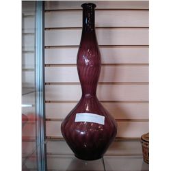 TALL PURPLE ART GLASS VASE