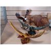 Image 2 : 3 POTTERY EAGLES, BISON, AND EAGLE FIGURE