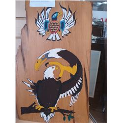 NATIVE PAINTED WOOD PLAQUE