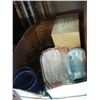Image 1 : BOX OF ESTATE GLASSWARE WEDGWOOD PITCHER AINSLEY PLATE ETC