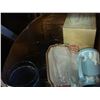 Image 2 : BOX OF ESTATE GLASSWARE WEDGWOOD PITCHER AINSLEY PLATE ETC