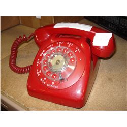 RED ROTARY TELEPHONE