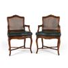 Image 1 : Cane & Leather Carved Chairs