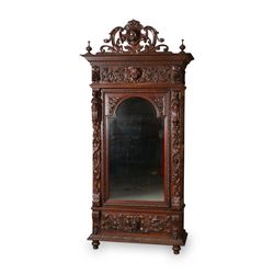 Impressive Figural Oak Armoire